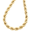 collier pour homme en or jaune 10 carats, taille diamant de 8 mm, chaîne à maillons en corde creuse, 22 à 30 pouces
