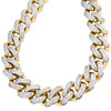 10 Karat Gelbgold, hohl, 13 mm, kubanische Miami-Kette, Zirkonia, CZ-Halskette, 50,8–66 cm