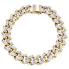 10K Yellow Gold Hollow 11mm Miami Cuban Link Cubic Zirconia CZ Bracelet 8-9 Inch