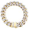 10K Yellow Gold Hollow 15mm Miami Cuban Link Cubic Zirconia CZ Bracelet 9 Inches