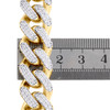 10K Yellow Gold Hollow 15mm Miami Cuban Link Cubic Zirconia CZ Bracelet 9 Inches