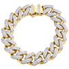 10K Yellow Gold Hollow 17mm Miami Cuban Link Cubic Zirconia CZ Bracelet 9 Inches