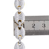 10K Yellow Gold Genuine Diamond 10mm Puff Gucci Pave Link 9.75" Bracelet 6 CT.