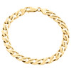 10K Yellow Gold Solid Fancy Link 7.75mm Brushed Matte Texture Mens Bracelet 8.5"