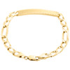 Mens 10K Yellow Gold Diamond Cut Fiagro Link Fancy ID Bracelet 7.50mm | 8.50"