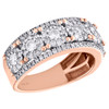 10K Rose Gold Flower Set Diamond Mens Wedding Band Solitaire Cluster Ring 2 CT.