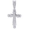 Genuine Diamond Cross Pendant Mens 10K White Gold Round Cut Pave Charm 0.50 Ct.