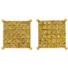 10K Yellow Gold Genuine Yellow Diamond 4 Prong Studs 14mm Pave Earrings 2.04 CT.