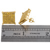 10K Yellow Gold Genuine Yellow Diamond 4 Prong Studs 14mm Pave Earrings 2.04 CT.