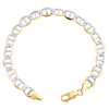 10K Yellow Gold 7.50mm Diamond Cut Solid Anchor Mariner Link Bracelet 8-9 Inch