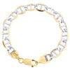 bracelet à maillons marins en or jaune 10 carats, taille diamant de 9,25 mm, ancre solide, 8 à 9 pouces