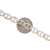 pulsera de eslabones marineros con ancla sólida y talla de diamante de 9,25 mm en oro amarillo de 10 k, de 8 a 9 pulgadas