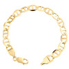 Solid 10K Yellow Gold Mens 9mm Plain Anchor Mariner Link Bracelet 8 - 9 Inches