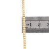 bracciale a maglie con perline di ghiaccio con taglio a diamante bicolore in oro giallo bianco 10k da 3 mm da 7-9 pollici
