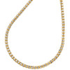 10K Yellow Gold Two Tone 3mm Diamond Cut Ice Chain Bead Necklace 16-30 Inches