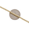 zweifarbige 3-mm-Eiskettenperlenkette mit Diamantschliff aus 10 Karat Gelbgold, 16–30 Zoll