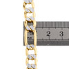 10k gult guld 9,50 mm diamantslipat ihåligt figaro kedjelänk halsband 20-30 tum