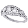 Tiffany & Co Platinum Three Stone Diamond Engagement Ring Antique Style 0.76 Ct.