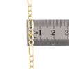 10K Yellow Gold 4mm Diamond Cut Hollow Fiagro Link Bracelet / Anklet 7-10 Inches