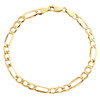 Mens Genuine 10K Yellow Gold 4mm Plain Hollow Fiagro Link Bracelet 7-9 Inches