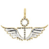 10K Yellow Gold Real Diamond Ankh Cross Flying Angel Wings Pendant Charm 2.12 CT