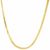 massive Halskette aus 10 Karat Gelbgold, seidiges Fischgrätenmuster, 3 mm Kette, 16–24 Zoll, neu
