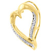Heart Diamond Pendant 10K Yellow Gold Round Cut Charm 0.10 CT.