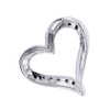 Diamond Heart Pendant 10K White Gold Round Cut Charm Necklace 0.05 CT.