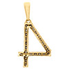 10K Yellow Gold Genuine Diamond Number # 4 FOUR Pendant 1" Unisex Charm 0.06 CT.