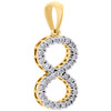 10K Yellow Gold Genuine Diamond Number # 8 EIGHT Pendant 1" Unisex Charm 0.10 CT