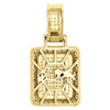 10K Yellow Gold Diamond Rope Border Pillow Pendant 1.15" Dog Tag Charm 0.40 CT.