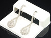 Ladies 10K White Gold Teardrop Pear Shaped Diamond Danglers Earrings 0.53 Ct.