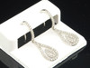 Ladies 10K White Gold Teardrop Pear Shaped Diamond Danglers Earrings 0.53 Ct.