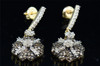 Ladies 10K Yellow Gold Brown Diamond Earrings Studs Danglers Chandelier 1.17 Ct.