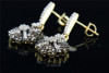 Damen-Ohrringe aus 10-karätigem Gelbgold mit braunem Diamant, Ohrstecker, Kronleuchter, 1,17 ct.