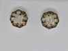 Brown Diamond Flower Studs Ladies 14K Yellow Gold Round Cut Design Earrings 1 Ct