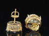 Diamond Earrings Ladies 14K Yellow Gold Princess Round Cut Studs 2 Tcw.