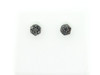 Black Diamond Flower Earrings 10K White Gold Round Design Studs 0.41 Tcw.