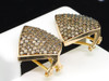 10K LADIES YELLOW GOLD 1.90 CT CHAMPAGNE BROWN DIAMOND EARRINGS HOOPS STUDS