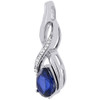 Diamond Pendant Charm 925 Sterling Silver Created Blue Sapphire 1.80 Ct