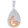 Butterfly Diamond Pendant Cut Out Ladies 10K White Gold Theme Charm 0.33 Ct.
