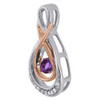 Diamond Infinity Pendant Dancing Purple Amethyst Two Tone Gold 0.26 CT. T.W.