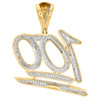 10K Yellow Gold Real Diamond 100 Emoji Logo Pendant 1.75" Mens Pave Charm 1 CT.