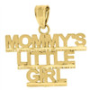 10K Yellow Gold Mommy's Little Girl Pendant 0.75" Ladies Charm