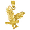 10K Yellow Gold Eagle Pendant 0.80" Animal Charm