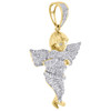 10K Yellow Gold Genuine Diamond 3D Baby Angel Pendant 1.85" Pave Charm 0.87 CT.