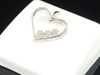 Ladies 10K White Gold Love Heart Diamond Pendant Charm For Necklace 0.07 Ct.