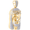 Genuine Pave Diamond Jesus Piece Charm 10K Yellow Gold 2.50" Pendant 3.05 Ct.