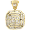 10K Yellow Gold Diamond Ankh Cross Pendant Octagon Medallion 1.85" Charm 1.44 CT.