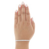 10K White Gold Round & Baguette Cut Diamond Bracelet 7"  Invisible Set Link 3 CT